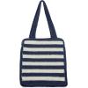 The Sak Ellen Insulated Tote in Crochet, Double Handle Straps, Denim Stripe
