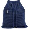 The Sak Large Dylan Backpack in Crochet, Adjustable Backstrap(Denim)