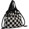 The Sak Womens Glenna Drawstring Mini Crossbody(Black Check)