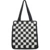 The Sak Ellen Insulated Tote in Crochet, Double Handle Straps, Black Check