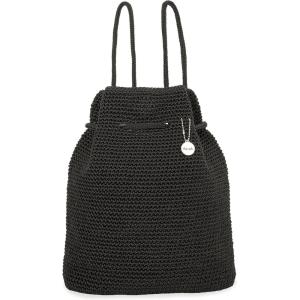The Sak Large Dylan Backpack in Crochet, Adjustable Backstrap(Black)