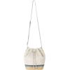 The Sak Ivy Drawstring Bucket Bag in Leather, Convertible Purse with Crossbody Strap(Coastal Block Espadrille)