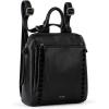 The Sak Loyola Mini Backpack in Leather, Convertible Design with Adjustable Strap, Black(Black)