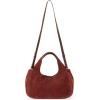 The Sak Rylan Medium Satchel in Leather, Double Handles & Removable Crossbody Strap(Cinnamon Suede)