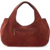 The Sak Rylan Medium Satchel in Leather, Double Handles & Removable Crossbody Strap(Cinnamon Suede)