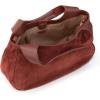 The Sak Rylan Medium Satchel in Leather, Double Handles & Removable Crossbody Strap(Cinnamon Suede)