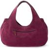 The Sak Rylan Medium Satchel in Leather, Double Handles & Removable Crossbody Strap(Currant Suede)