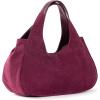 The Sak Rylan Medium Satchel in Leather, Double Handles & Removable Crossbody Strap(Currant Suede)