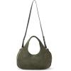 The Sak Rylan Medium Satchel in Leather, Double Handles & Removable Crossbody Strap(Moss Suede)