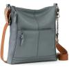 The Sak Women’s Melrose Leather Crossbody Bag, Everyday Purse with Detachable Tassel Keychain & Adjustable Crossbody Strap, Handcrafted & Sustainably-Made, Dusty Blue