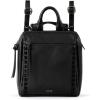 The Sak Loyola Mini Backpack in Leather, Convertible Design with Adjustable Strap, Black(Black)