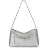 The Sak Mariposa Mini Shoulder Bag in Leather, Convertible Design(Dark Silver)