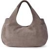 The Sak Rylan Medium Satchel in Leather, Double Handles & Removable Crossbody Strap(Mushroom Suede)