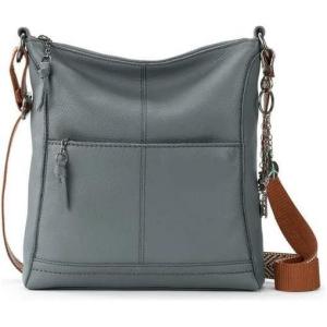The Sak Women’s Melrose Leather Crossbody Bag, Everyday Purse with Detachable Tassel Keychain & Adjustable Crossbody Strap, Handcrafted & Sustainably-Made, Dusty Blue