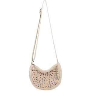 The Sak Ryder Small Crossbody Purse – Hand Crochet Women’s Handbag for Everyday & Travel – Mini Cross Body Bag With Zipper Closure & Adjustable Shoulder Bag Strap – Ecru Multi Beads