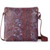 The Sak Esperato Nylon Flat Crossbody in Eco Twill, Adjustable Repreve Webbing Strap(Burgundy Spirit Desert)