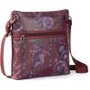 The Sak Esperato Nylon Flat Crossbody in Eco Twill, Adjustable Repreve Webbing Strap(Burgundy Spirit Desert)
