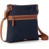 The Sak Esperato Nylon Flat Crossbody in Eco Twill, Adjustable Repreve Webbing Strap(Navy)