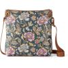 The Sak Esperato Nylon Flat Crossbody in Eco Twill, Adjustable Repreve Webbing Strap(Sapphire Bali Blossom)