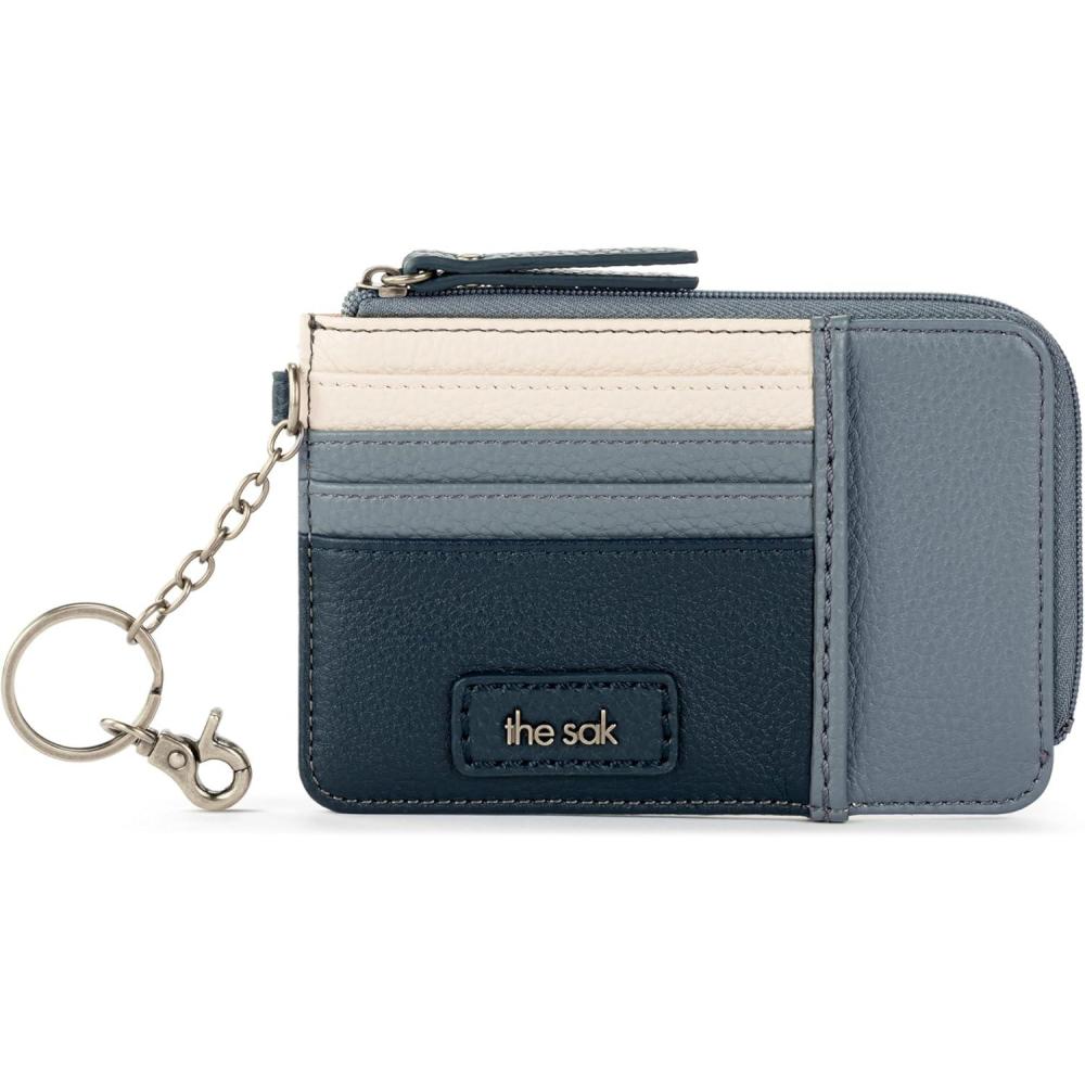 imageThe Sak Iris Wallet in Leather Elevated Card Holder with Keychain RosewoodDusty Blue