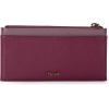 The Sak Neva Large Card Wallet – Slim Leather Wallet for Women – Card Holder With 6 Credit Card Slots & Zipper Closure | Large(Currant Block)