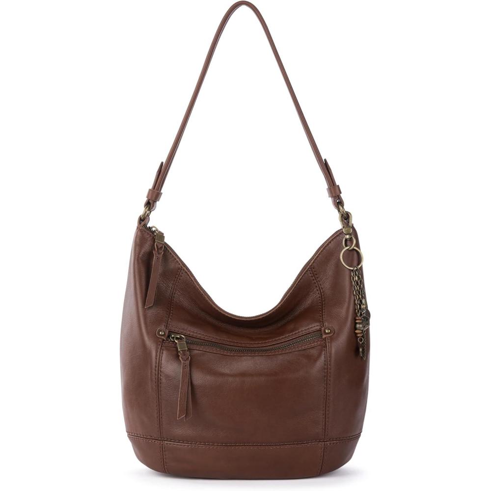 imageThe Sak Sequoia Hobo Bag  Premium Large Leather Womens Handbag for Everyday amp Travel  Durable Purse With Zipper PocketWhiskey