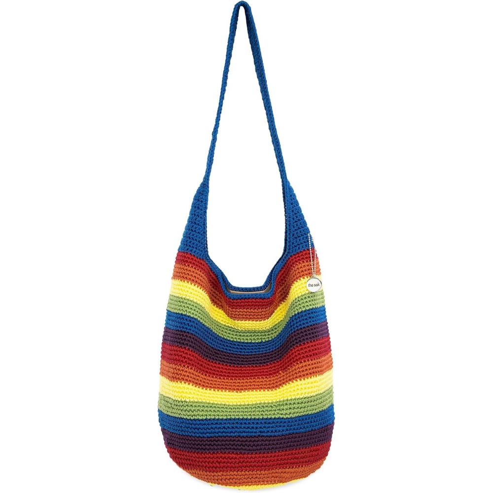 imageThe Sak 120 Hobo Bag Large Womens Purse amp Shoulder Bag Handbag With Back Zipper Pocket and Magnetic Snap ClosureRainbow Stripe