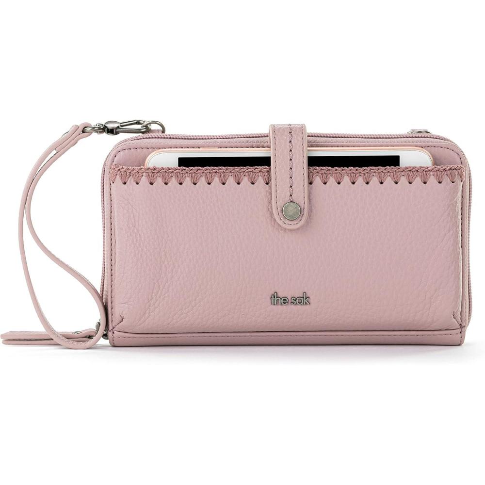 imageThe Sak Iris Smartphone Crossbody Purse Small Womens Cellphone Bag amp Wallet For Everyday Convertible Wristlet With ZipperRosewood Leather