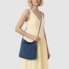 The Sak Lucia Crossbody Bag in Crochet, Convertible Purse with Adjustable Shoulder Strap(Denim Tonal Straw)
