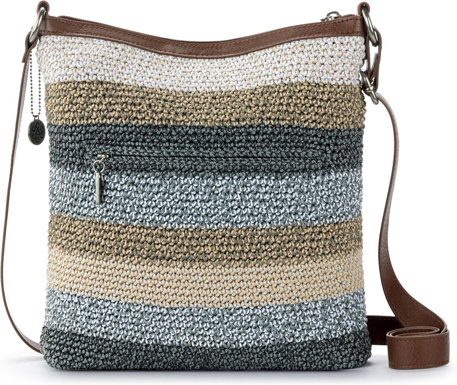 imageThe Sak Lucia Crossbody Bag in Crochet Convertible Purse with Adjustable Shoulder StrapDesert Stripe