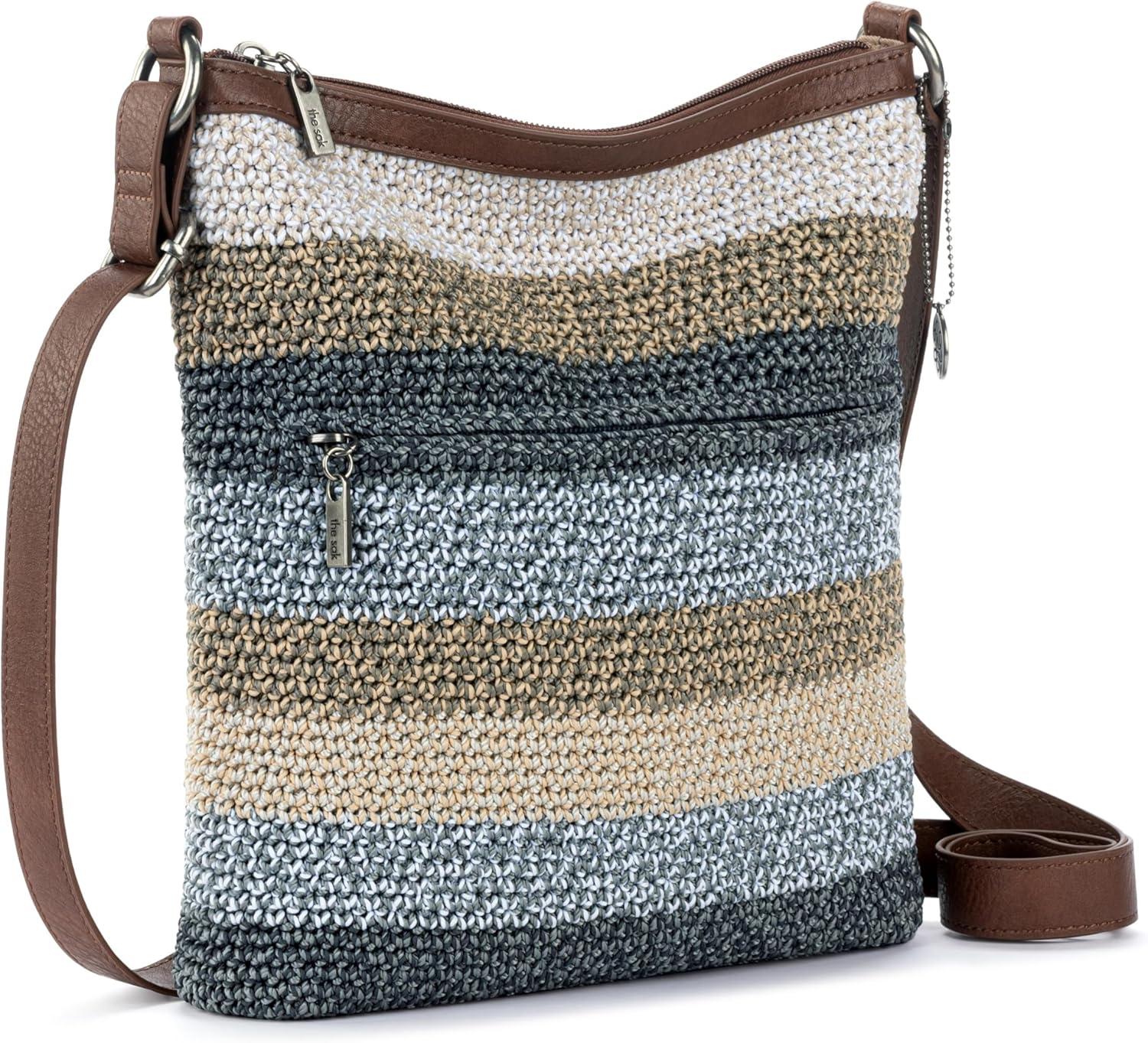 imageThe Sak Lucia Crossbody Bag in Crochet Convertible Purse with Adjustable Shoulder StrapDesert Stripe