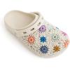 The Sak Bolo Clog Shoe – Women’s Slip On Crochet Sandal for Indoor & Outdoor Use, Lightweight Comfortable Mule Shoes(Natural Multi Flower)