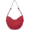 The Sak Tess Crochet Crescent Shoulder Bag – Premium Women’s Handbag for Everyday & Travel – Adjustable Strap with Zipper Closure – Scarlet Primrose Straw