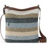The Sak Lucia Crossbody Bag in Crochet, Convertible Purse with Adjustable Shoulder Strap(Desert Stripe)