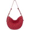 The Sak Tess Crochet Crescent Shoulder Bag – Premium Women’s Handbag for Everyday & Travel – Adjustable Strap with Zipper Closure – Scarlet Primrose Straw