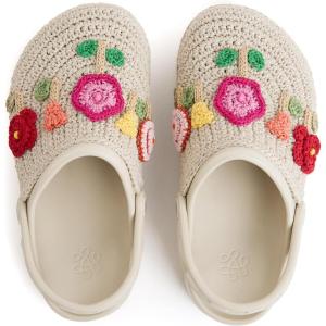 The Sak Bolo Clog Shoe – Women’s Slip On Crochet Sandal for Indoor & Outdoor Use, Lightweight Comfortable Mule Shoes(Flower Ecru)