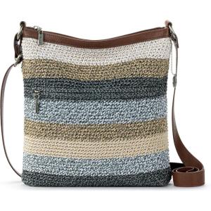The Sak Lucia Crossbody Bag in Crochet, Convertible Purse with Adjustable Shoulder Strap(Desert Stripe)
