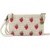 The Sak Vita Small Crochet Wristlet Purse – Hand Crochet Women’s Clutch for Everyday & Travel – Mini Handbag With Card Slots, Zipper Closure & Pockets – Natural Strawberries