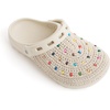 The Sak Bolo Clog Shoe – Women’s Slip On Crochet Sandal for Indoor & Outdoor Use, Lightweight Comfortable Mule Shoes(Ecru Multi Beads)