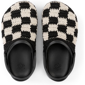 The Sak Bolo Clog Shoe – Women’s Slip On Crochet Sandal for Indoor & Outdoor Use, Lightweight Comfortable Mule Shoes(Black Check)