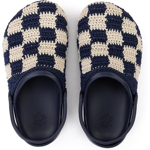 The Sak Bolo Clog Shoe – Women’s Slip On Crochet Sandal for Indoor & Outdoor Use, Lightweight Comfortable Mule Shoes(Denim Check)
