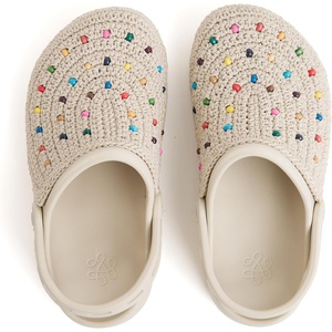 The Sak Bolo Clog Shoe – Women’s Slip On Crochet Sandal for Indoor & Outdoor Use, Lightweight Comfortable Mule Shoes(Ecru Multi Beads)