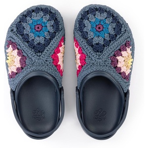 The Sak Bolo Clog Shoe – Women’s Slip On Crochet Sandal for Indoor & Outdoor Use, Lightweight Comfortable Mule Shoes(Maritime Multi Patch)