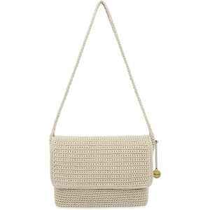 The Sak Marlow Flap Shoulder Bag – Hand‑Crocheted Women’s Purse Made from Recycled Materials – Soft, Durable Shoulder Strap(Ecru)