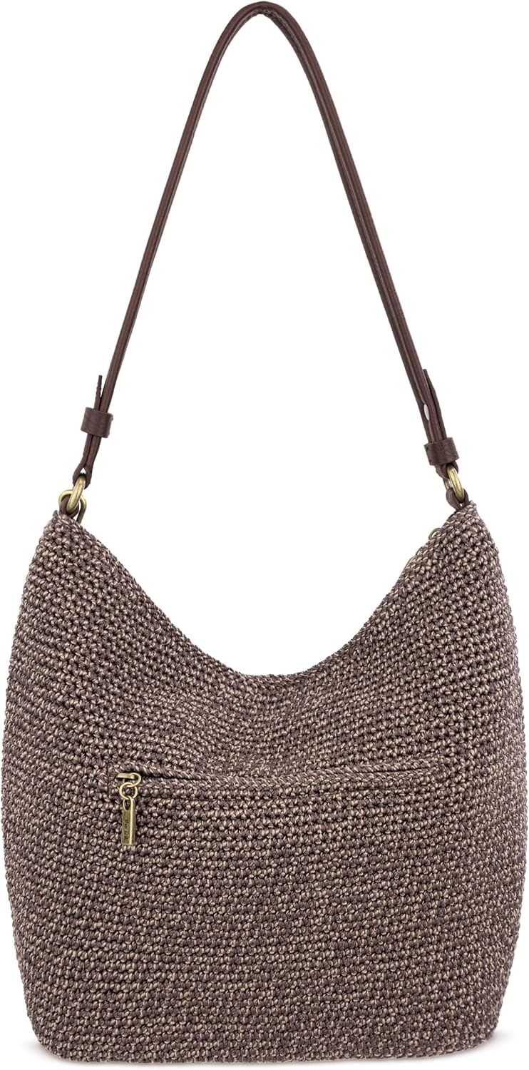 image:imageThe Sak Sequoia Crochet Shoulder Hobo Womens Purse Zipper Pocket