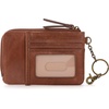 The Sak Iris Wallet in Leather, Elevated Card Holder with Keychain, Teak Leaf Embossed