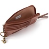 The Sak Iris Wallet in Leather, Elevated Card Holder with Keychain, Teak Leaf Embossed