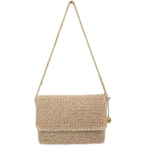 The Sak Marlow Flap Shoulder Bag – Hand‑Crocheted Women’s Purse Made from Recycled Materials – Soft, Durable Shoulder Strap(Bamboo Static)