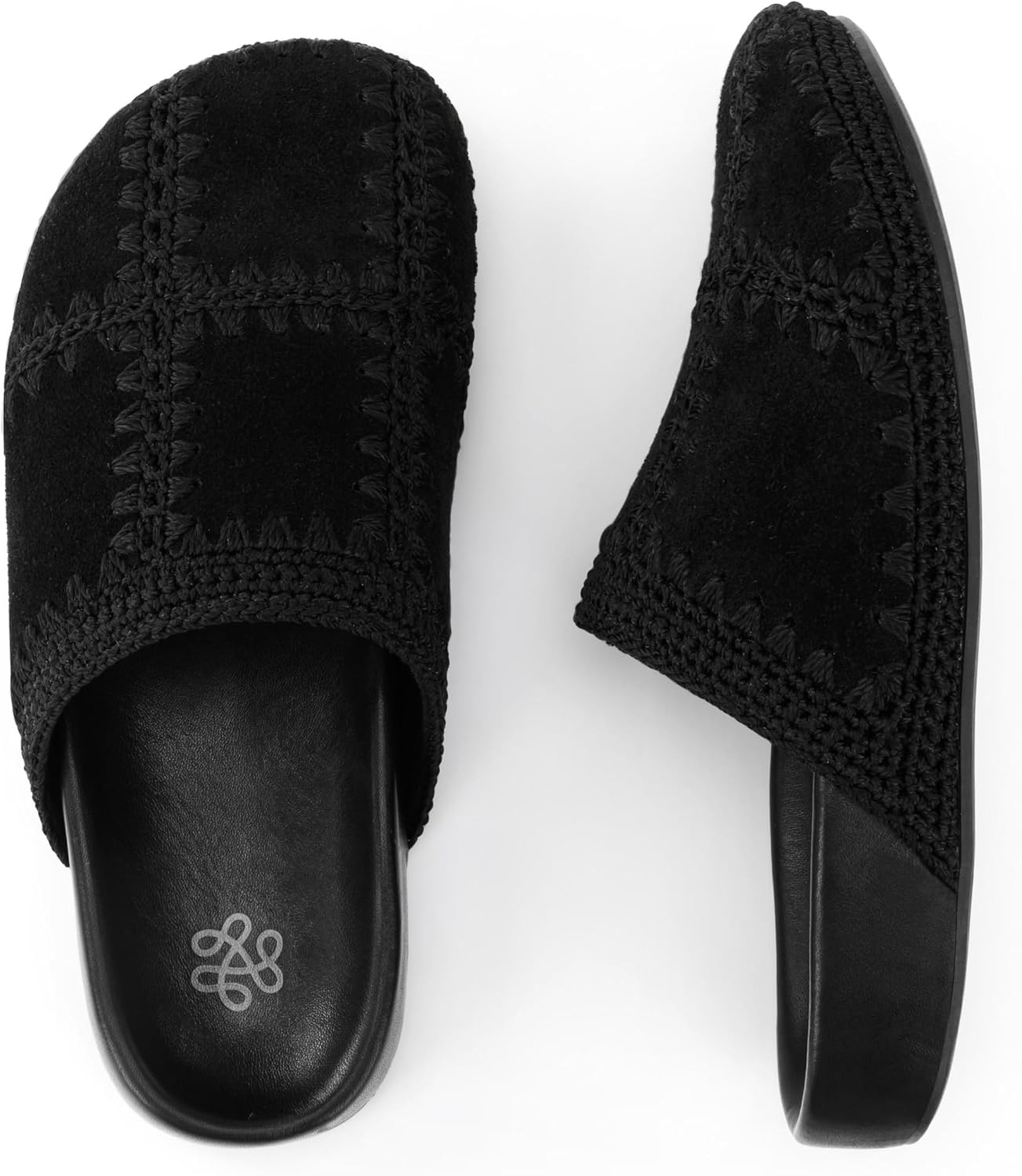 image:imageThe Sak Bolinas Clog Womens Slip On Mule Shoes Cushioned ComfortBlack Suede Patch