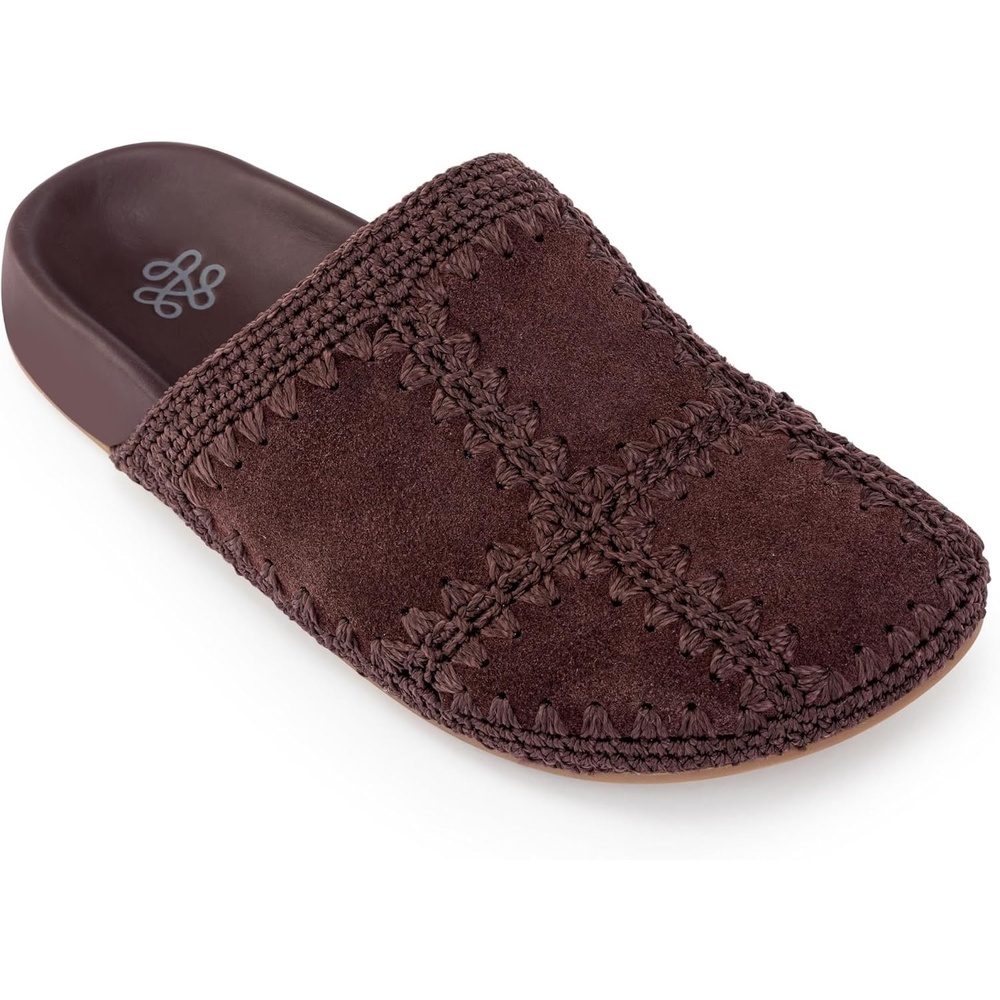 image:imageThe Sak Bolinas Clog  Womens Slip On Mule Shoes Cushioned ComfortMahogany Suede Patch